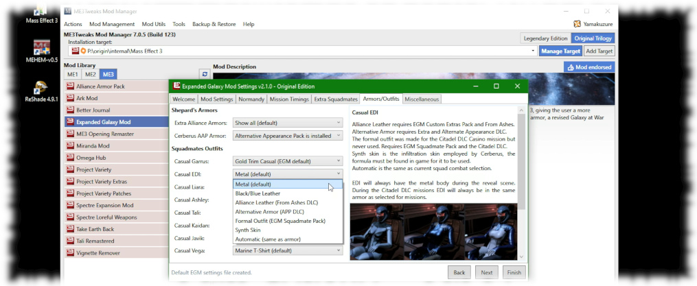 ME3Tweaks Mod Manager at Mass Effect Legendary Edition Nexus - Mods and  community